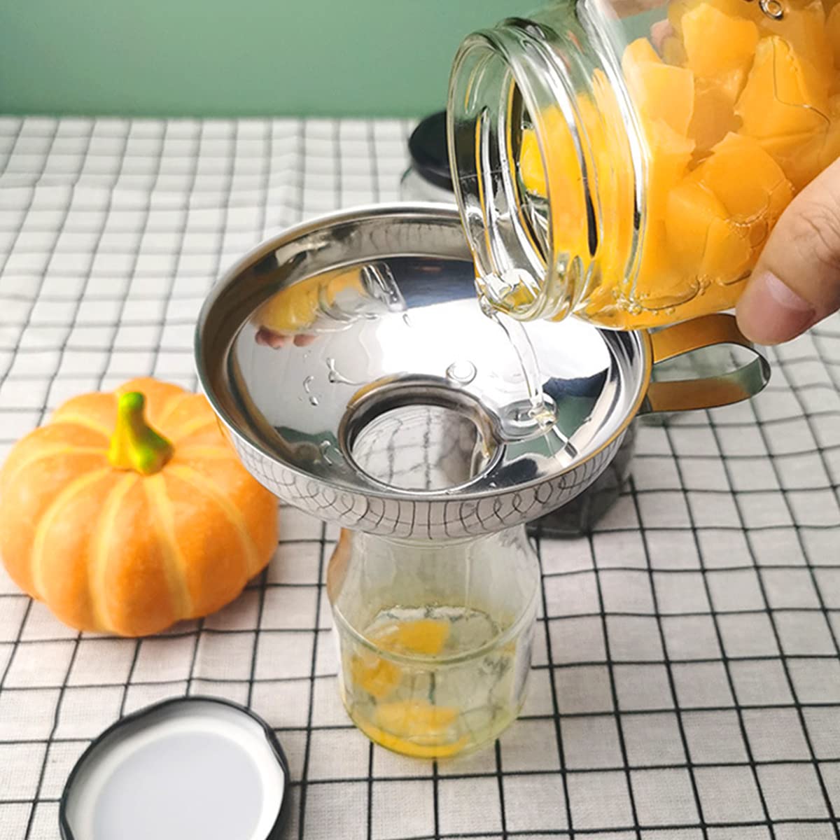 HASTHIP Canning Funnel for Kitchen Use with Handle, Multipurpose 304 Stainless Steel Funnel, Wide Mouth Funnel for Mason Jars, Funnel for Oil Dispenser, Large Canning Funnels (5.8X2.3inch) HASTHIP Canning Funnel for Kitchen Use with Handle, Multipurpose 304 Stainless Steel Funnel, Wide Mouth Funnel for Mason Jars, Funnel for Oil Dispenser, Large Canning Funnels (5.8X2.3inch)